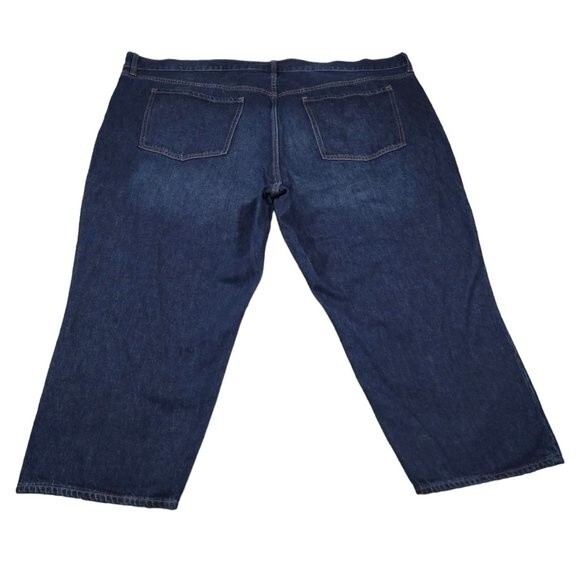 Old Navy High Rise Slouchy Straight Jeans Cropped Women's Plus Size 28 Dark Wash - Picture 2 of 13